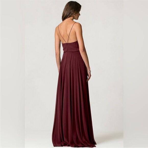 Jenny Yoo Inesse Dress in Hibiscus (red/burgundy) size 4 - Picture 5 of 10